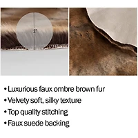 Hastings Home Brown Faux Sheepskin Fur Rug, 4ft. x 5ft.