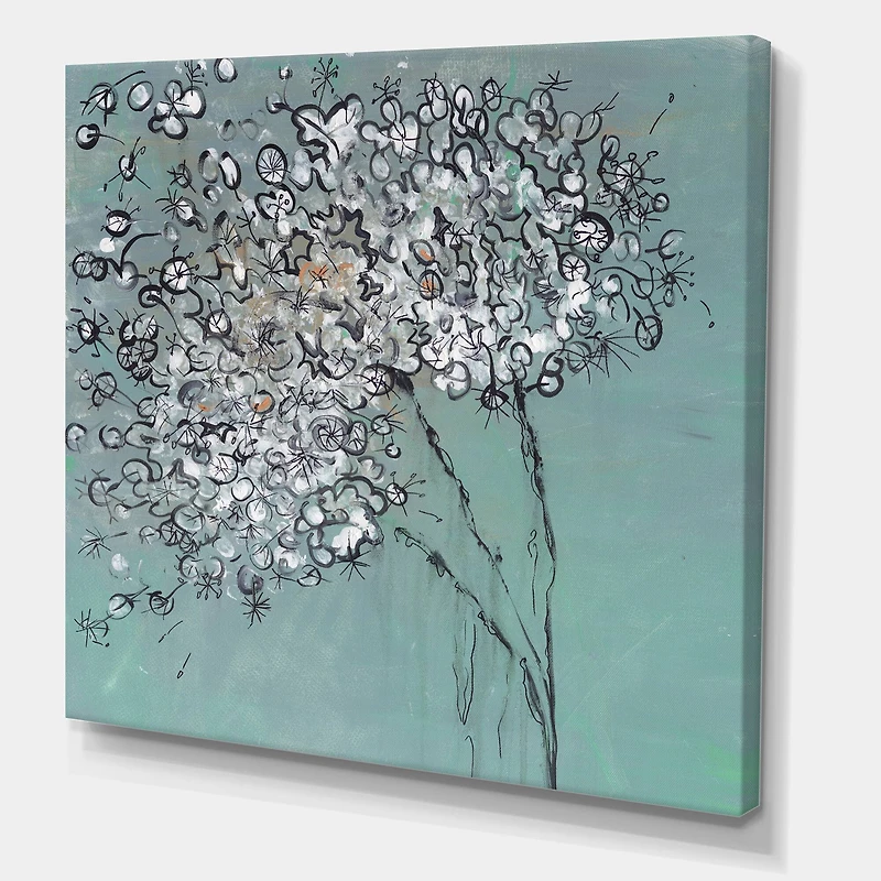 Designart - Teal Blossoming Dandelion