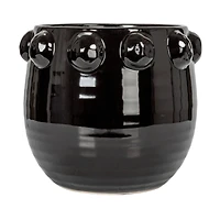 Hello Honey® 10.5" Black Raised Dots Terra Cotta Planter