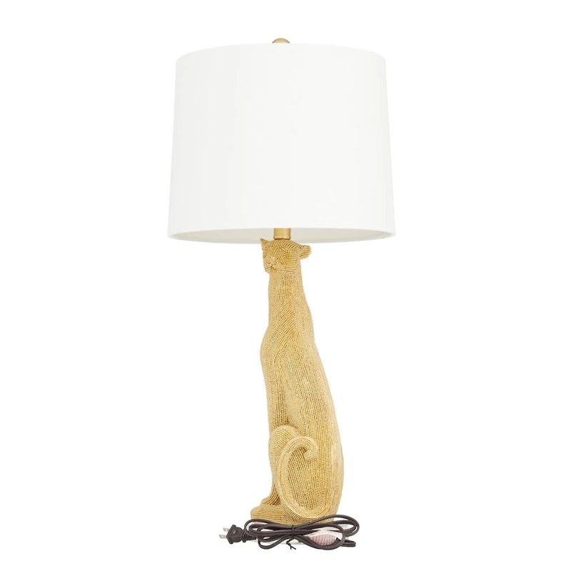 29" Polystone Glam Leopard Table Lamps