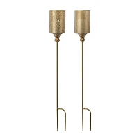 40" Gold Candle Holder Metal Garden Stake, 4ct.