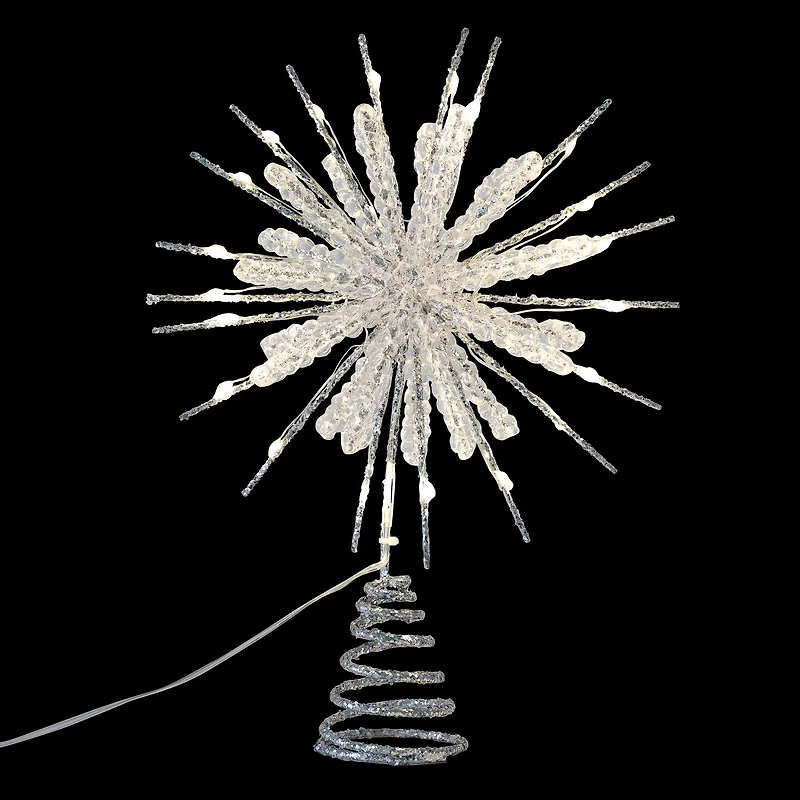 12" Silver Exploding Star Lighted Tree Topper by Ashland®