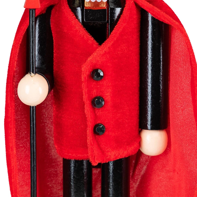Red Wooden Devil Holding Pitch Fork Halloween Nutcracker