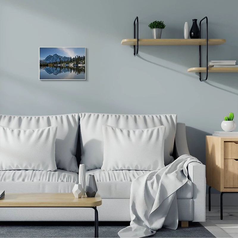 Stupell Industries Winter Lake Snowy Mountain Landscape Wall Art