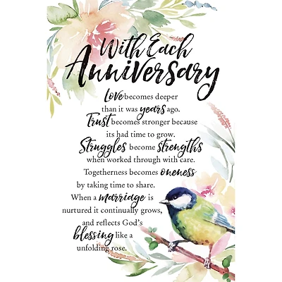 With Each Anniversary Woodland Grace Series Wood Plaque With Easel