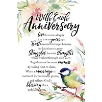 With Each Anniversary Woodland Grace Series Wood Plaque With Easel