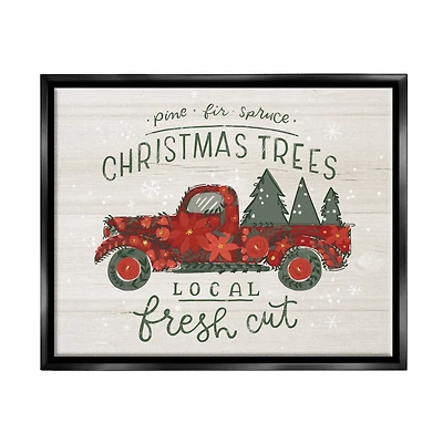 Stupell Industries Local Fresh Cut Christmas Trees Framed Floater Canvas Wall Art