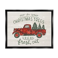 Stupell Industries Local Fresh Cut Christmas Trees Framed Floater Canvas Wall Art