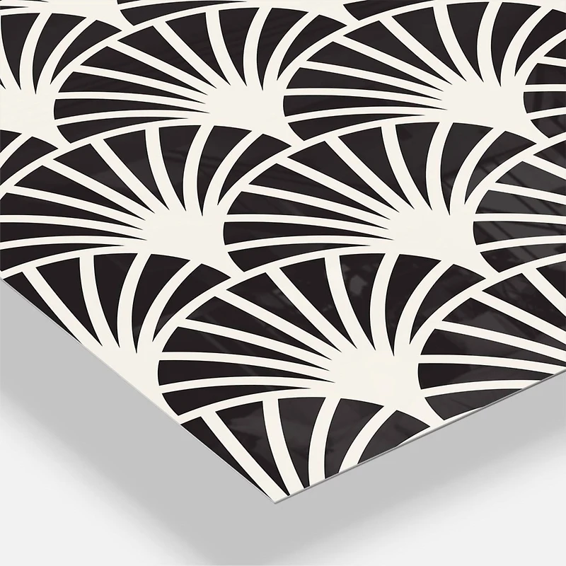 Designart Retro Art Deco Waves I Mid-Century Modern Multipanel Wall Clock