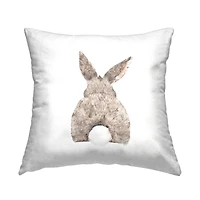 Stupell Industries Fluffy Bunny Tail Cute Pet, Fluffy Bunny Tail Cute Pet Decorative Printed Throw Pillow
