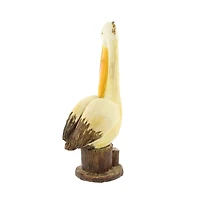 Cream Polystone Coastal Sculpture, Bird 18" x 7" x 7"