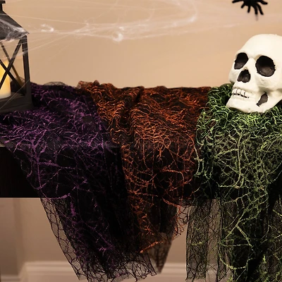 6ft. Purple, Orange & Green Spiderweb Halloween Decorations