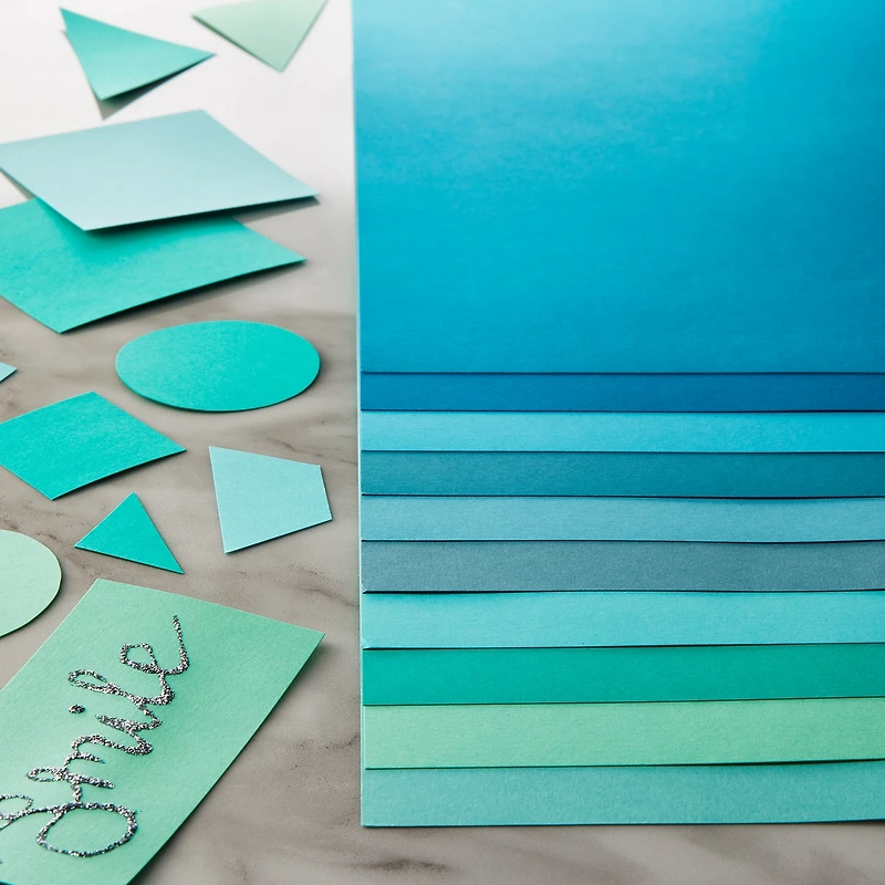 9 Packs: 100 ct. (900 total) Teal Palette 12" x 12" Cardstock Paper by Recollections™