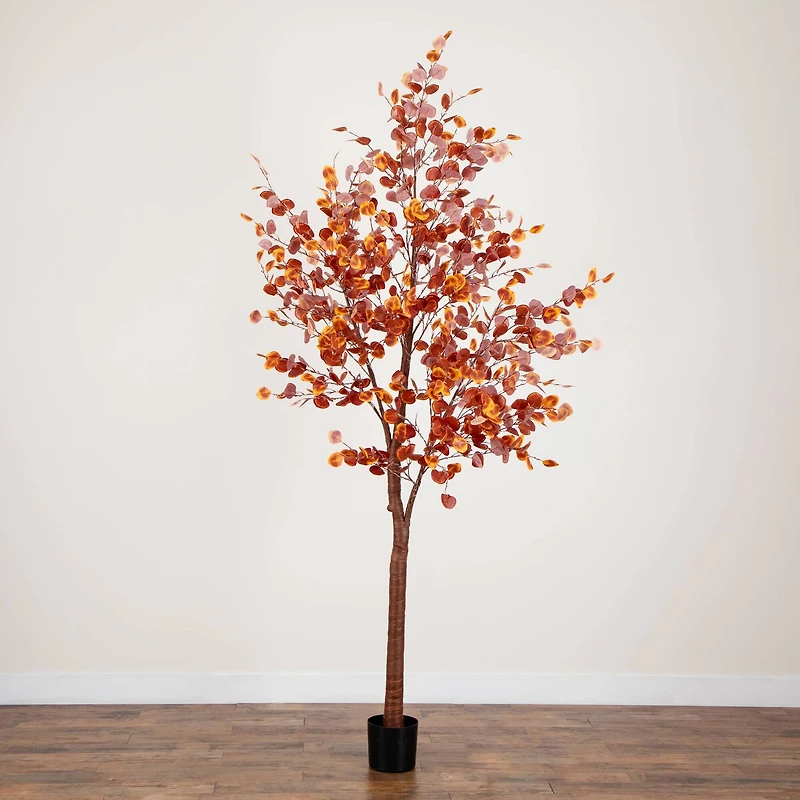 9ft. Pre-Lit Grand Autumn Eucalyptus Artificial Fall Tree with 700 Warm White LED Lights