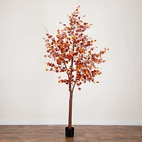 9ft. Pre-Lit Grand Autumn Eucalyptus Artificial Fall Tree with 700 Warm White LED Lights