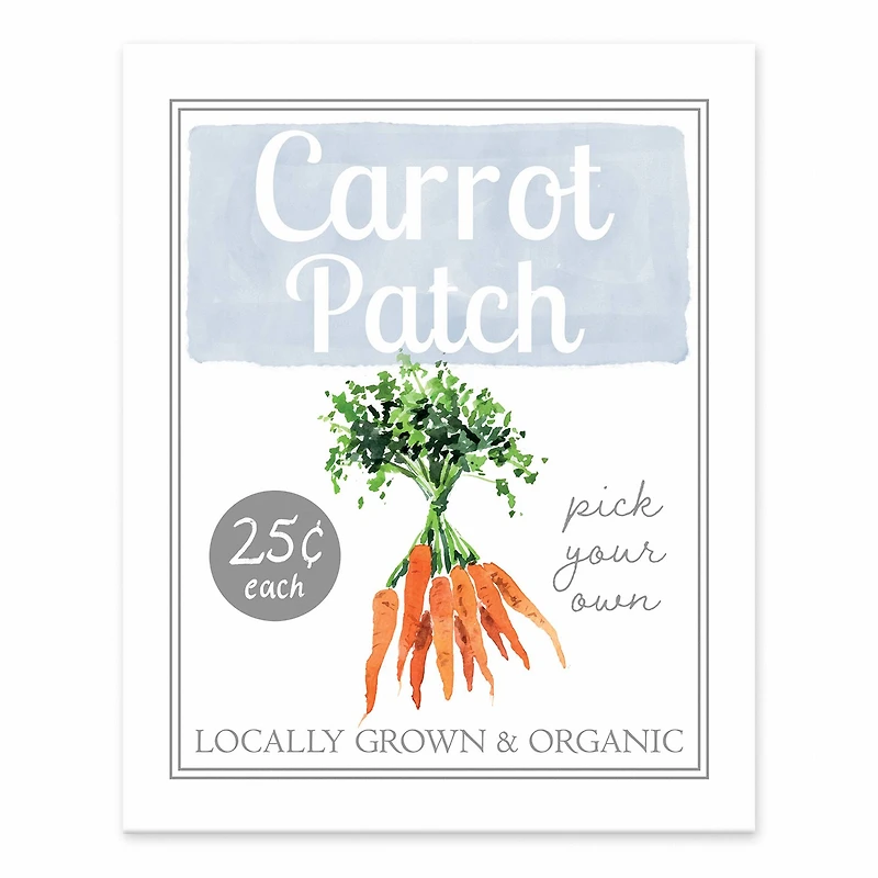 Carrot Patch Sign Easel Back 8" x 10" Tabletop Canvas