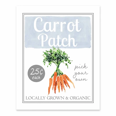Carrot Patch Sign Easel Back 8" x 10" Tabletop Canvas