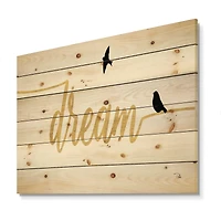 Designart - Family of Birds on Gold Words II