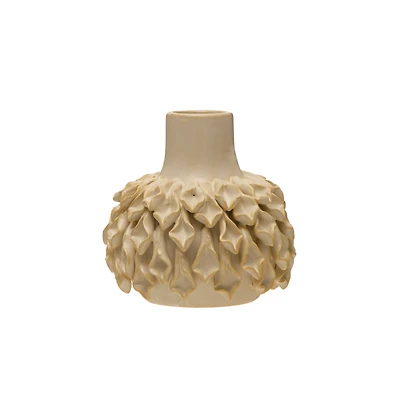 Hello Honey® Bloomingville 5" Ivory Handmade Stoneware Formed Vase