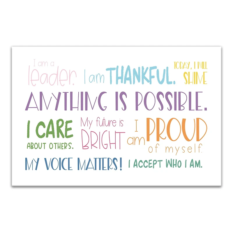 I Am Words 20" x 30" Canvas Wall Art