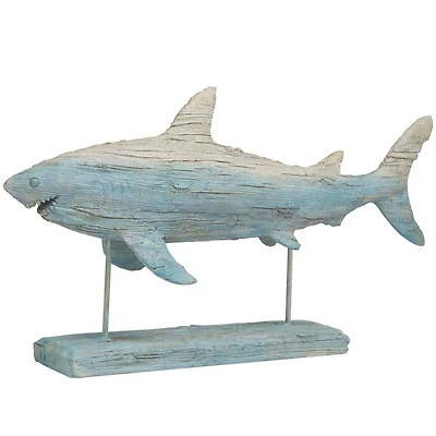 12" Light Blue Ombre Textured Shark Sculpture
