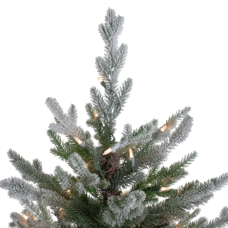 6.5ft. Pre-Lit Real Touch™️ Flocked Little River Fir Artificial Christmas Tree, Clear Lights