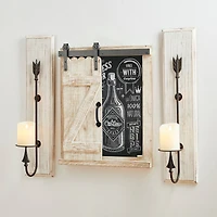 Glitzhome® 19.75" Farmhouse Wooden Chalkboard Barn Door