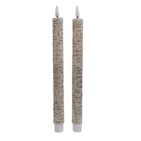 10.5" Frosted Birch LED Wax Taper Candles, 2ct. by Ashland®