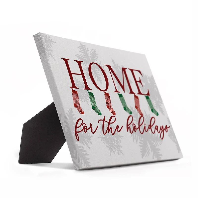 Home For Holidays Stockings Tabletop Canvas