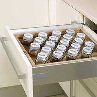 Freestanding Countertop Spice Shelf Holder with 20 Glass Jars