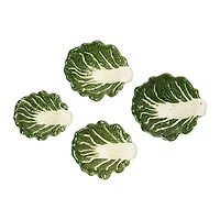 Hello Honey® Green Hand-Painted Cabbage Shaped Stoneware Bowls, 4ct.
