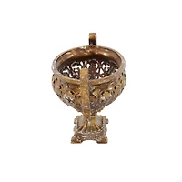 19" Gold Traditional Decorative Bowl Accent with Stand