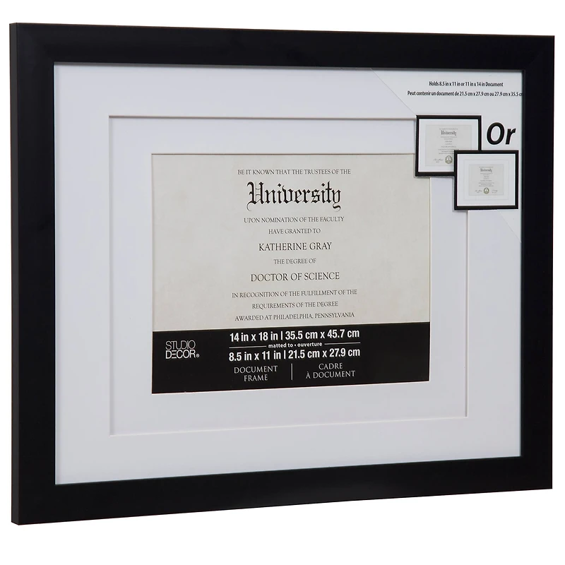 6 Pack: Black 8.5" x 11" Document Frame with Double Mat by Studio Décor®