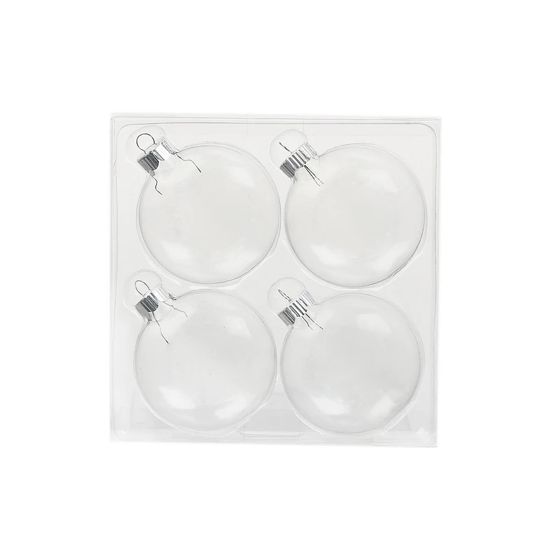 3.5" DIY Clear Glass Disc Ornaments, 4ct.