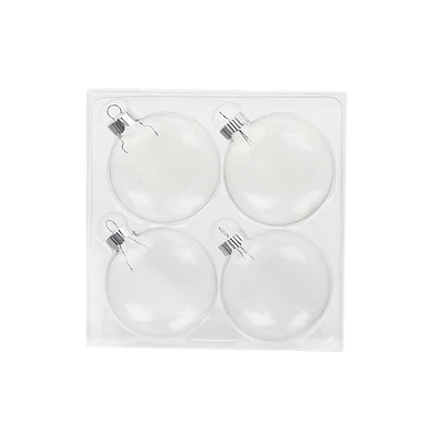 3.5" DIY Clear Glass Disc Ornaments, 4ct.