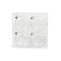 3.5" DIY Clear Glass Disc Ornaments, 4ct.