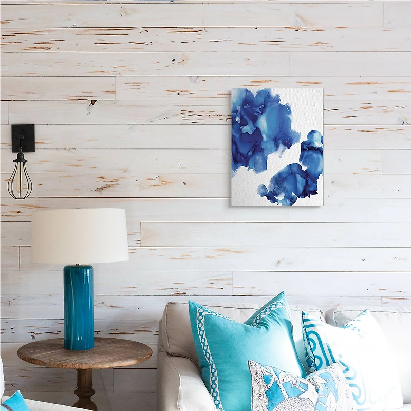 Stupell Industries Blue Abstract Ink Blot Canvas Wall Art