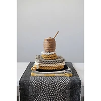 Hello Honey® Round Cotton Crocheted Coaster Set