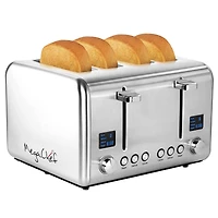 MegaChef Silver 4 Slice Toaster in Stainless Steel