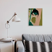 Stupell Industries Frankenthaler Painter Portrait Abstract Green Shapes Canvas Wall Art