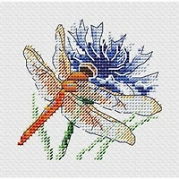 MP Studia Dragonfly And Cornflower Counted Cross Stitch Kit