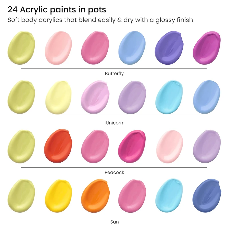 Arteza® Kids Canvas Paint Kit, 4 8x8 Canvas with Brushes & Paints Fantasy