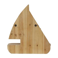 24" Brown Nautical Wood Wall Shelf