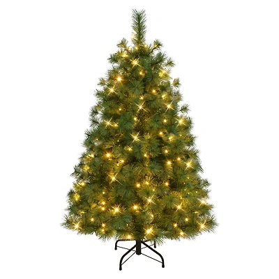 4.5ft. Pre-Lit Colorado Pine Artificial Christmas Tree, Dual Function LED Lights