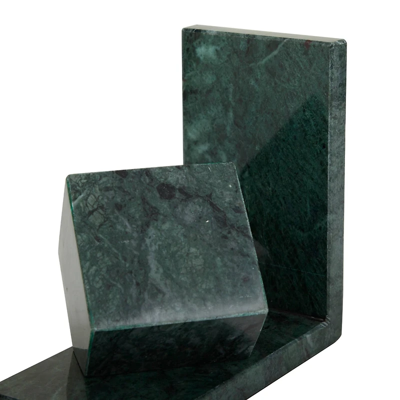 CosmoLiving by Cosmopolitan 6" Green Marble Orb Bookends Set