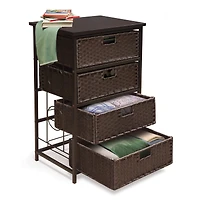 Badger Basket August Collection Tall Espresso Four Basket Storage Unit
