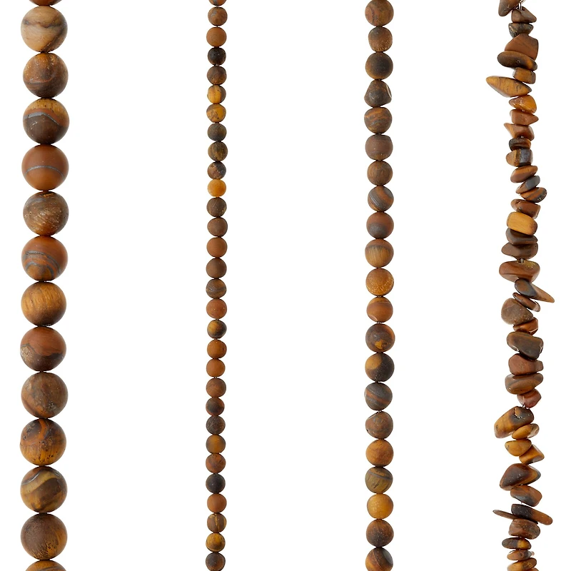 6 Pack: Matte Brown Tiger's Eye Stone Beads by Bead Landing™