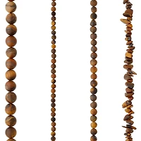 6 Pack: Matte Brown Tiger's Eye Stone Beads by Bead Landing™