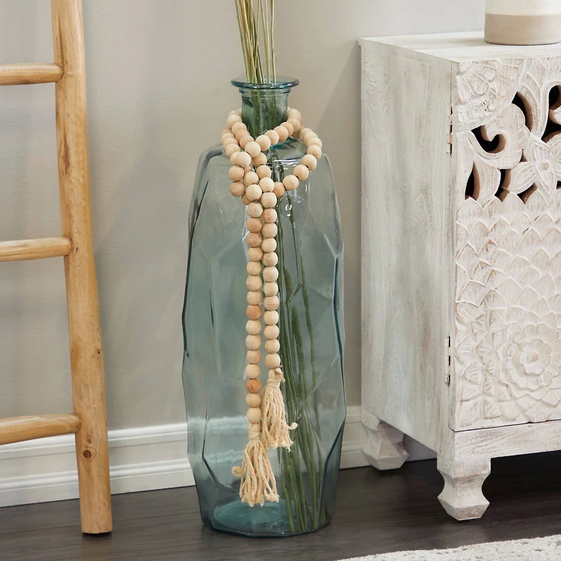 Light Brown Wood Bohemian Garland, 87" x 1" x 1"