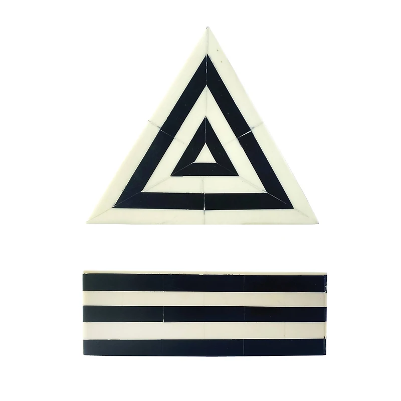 Hello Honey® 7" Black & White Striped Triangular Box